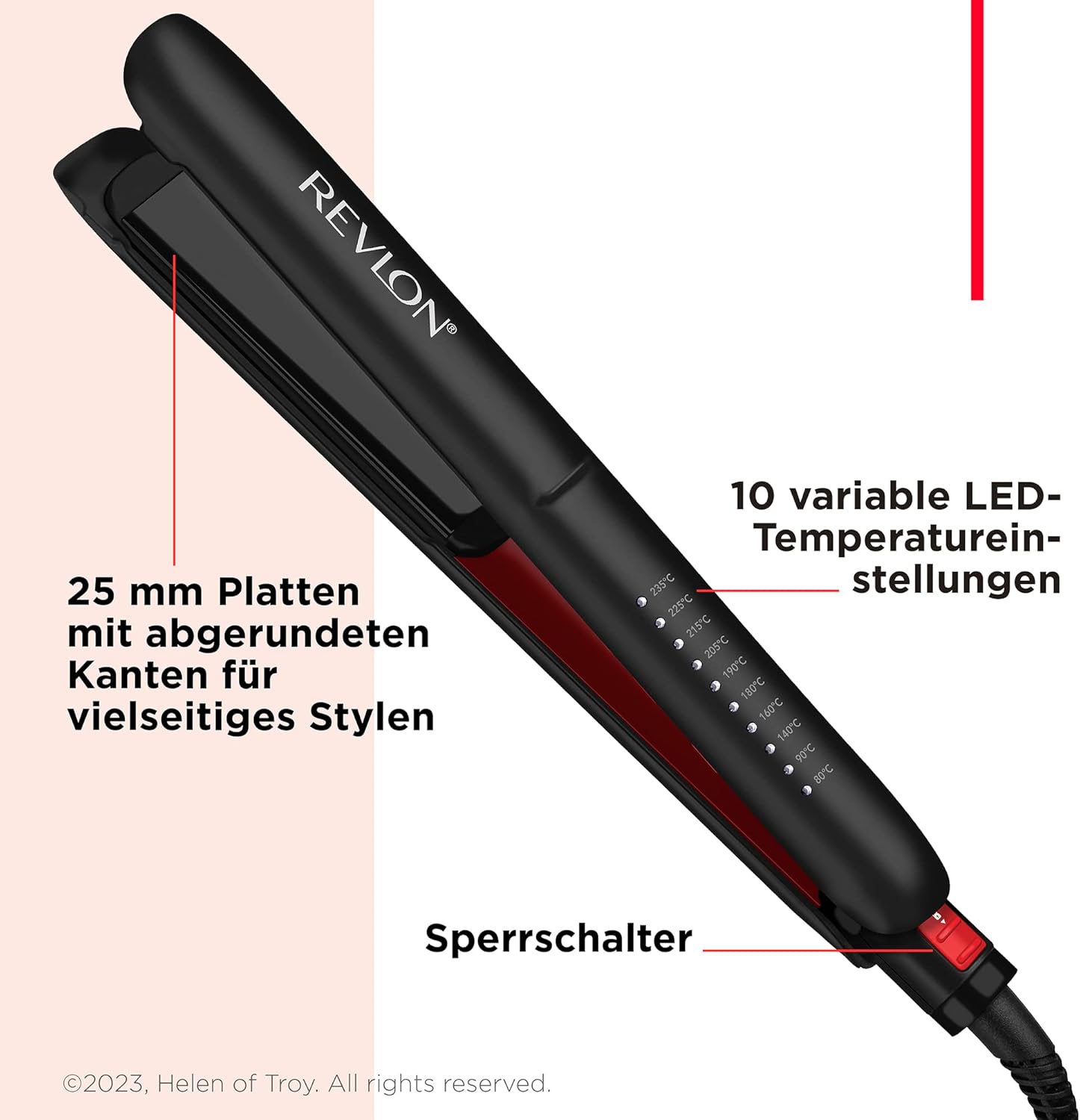 Detalle de Revlon SmoothStay 25 mm Glätteisen mit Kokosnussöl-Infusion – RVST2211P