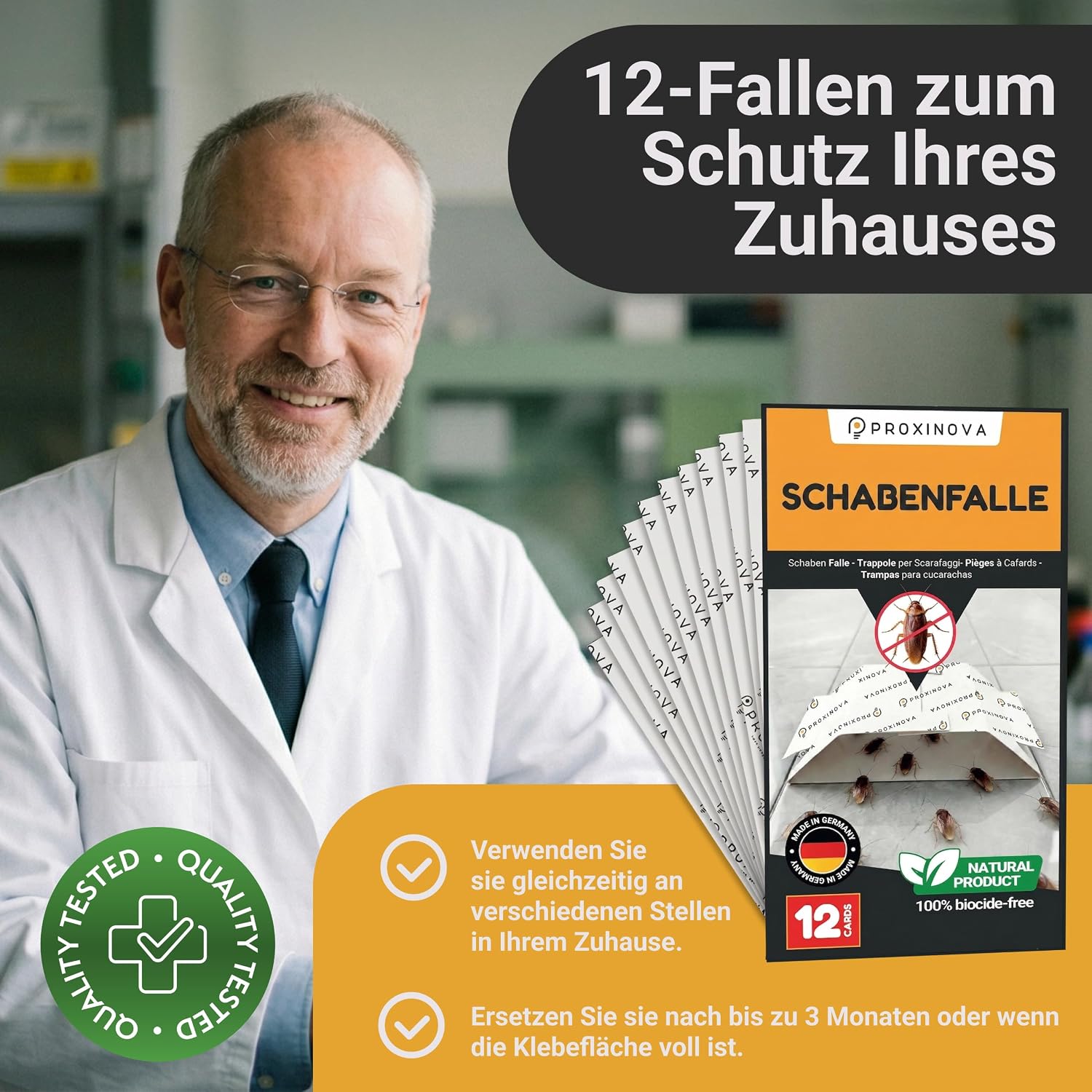 Thumbnail 6 de Proxinova Schabenfalle & Kakerlakenfalle – Chemiefreie Klebefalle zur Früherkennung und Langzeitüberwachung