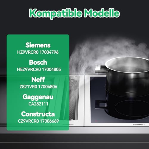 Detalle de 8er Aktivkohlefilter für Siemens Studioline HZ9VRCR0 – kompatibel, zuverlässig und einfach zu wechseln