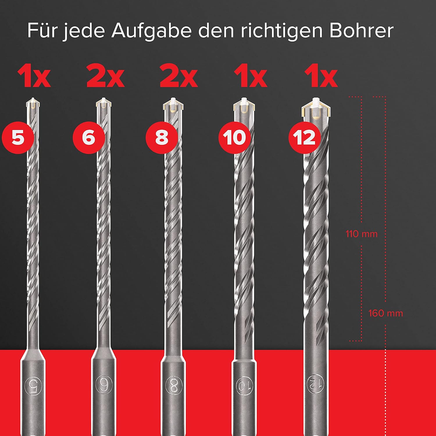 Thumbnail 1 de KSP-TEC SDS Plus Bohrer Set 7tlg 5–12 mm