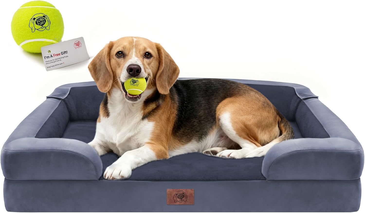 Detalle de Song Puppy SP11 Large Dog Bed, Orthopedic Memory Foam Sofa, 36 x 27 in