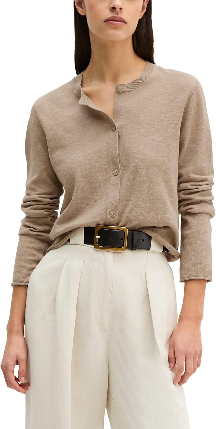 Detalle de Marc O'Polo Slub-Cardigan Regular aus Organic Cotton-Leinen-Mix