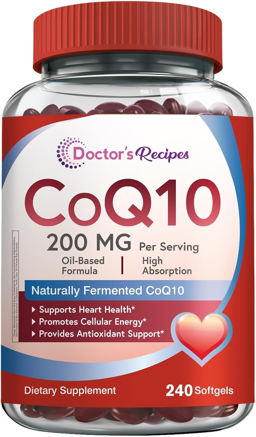 Detalle de Doctor's Recipes CoQ10 200 mg Softgels with Olive Oil, 240 Count