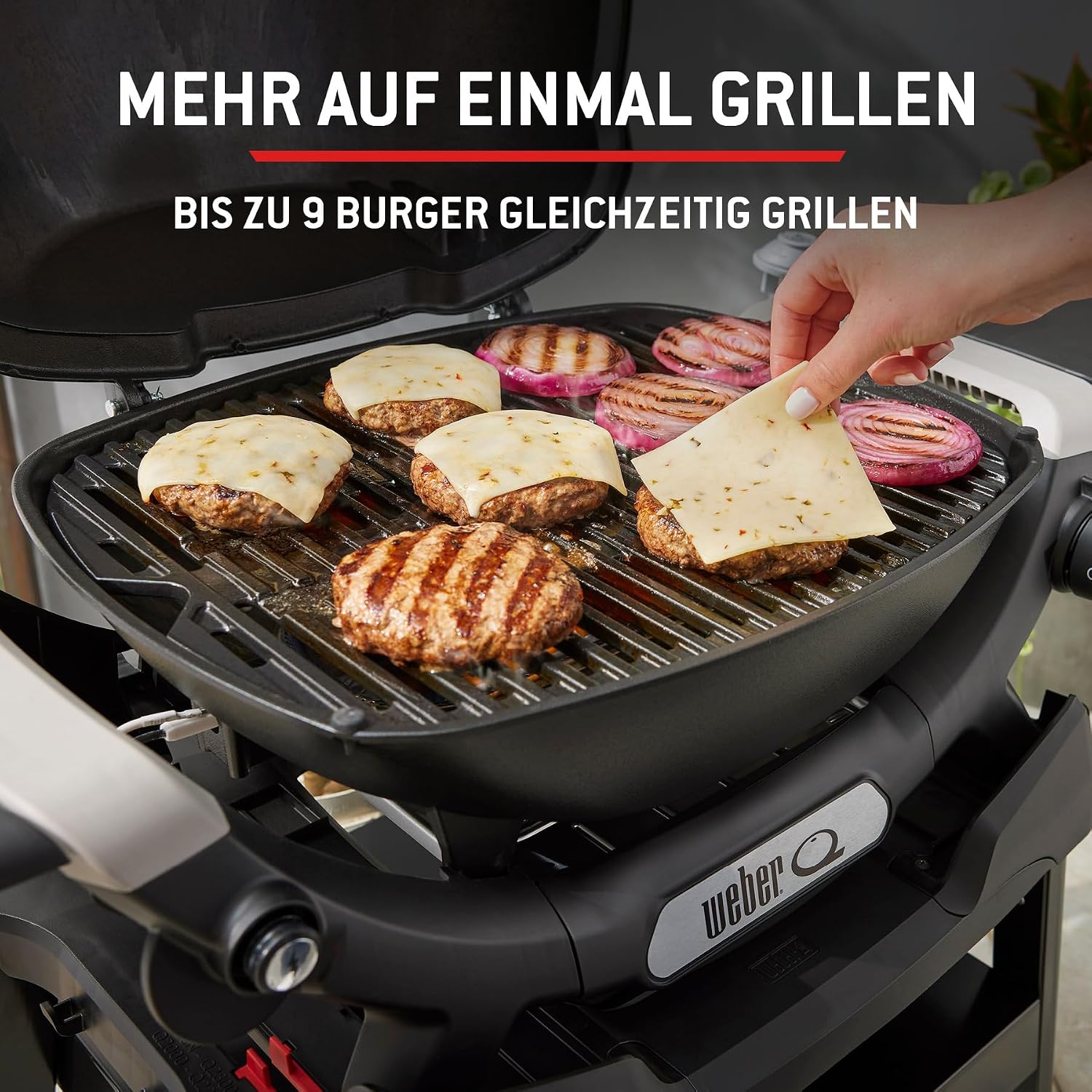 Detalle 2 de Weber Q 1100N Gasgrill: Tragbarer Allrounder für Camping, Terrasse und Balkon