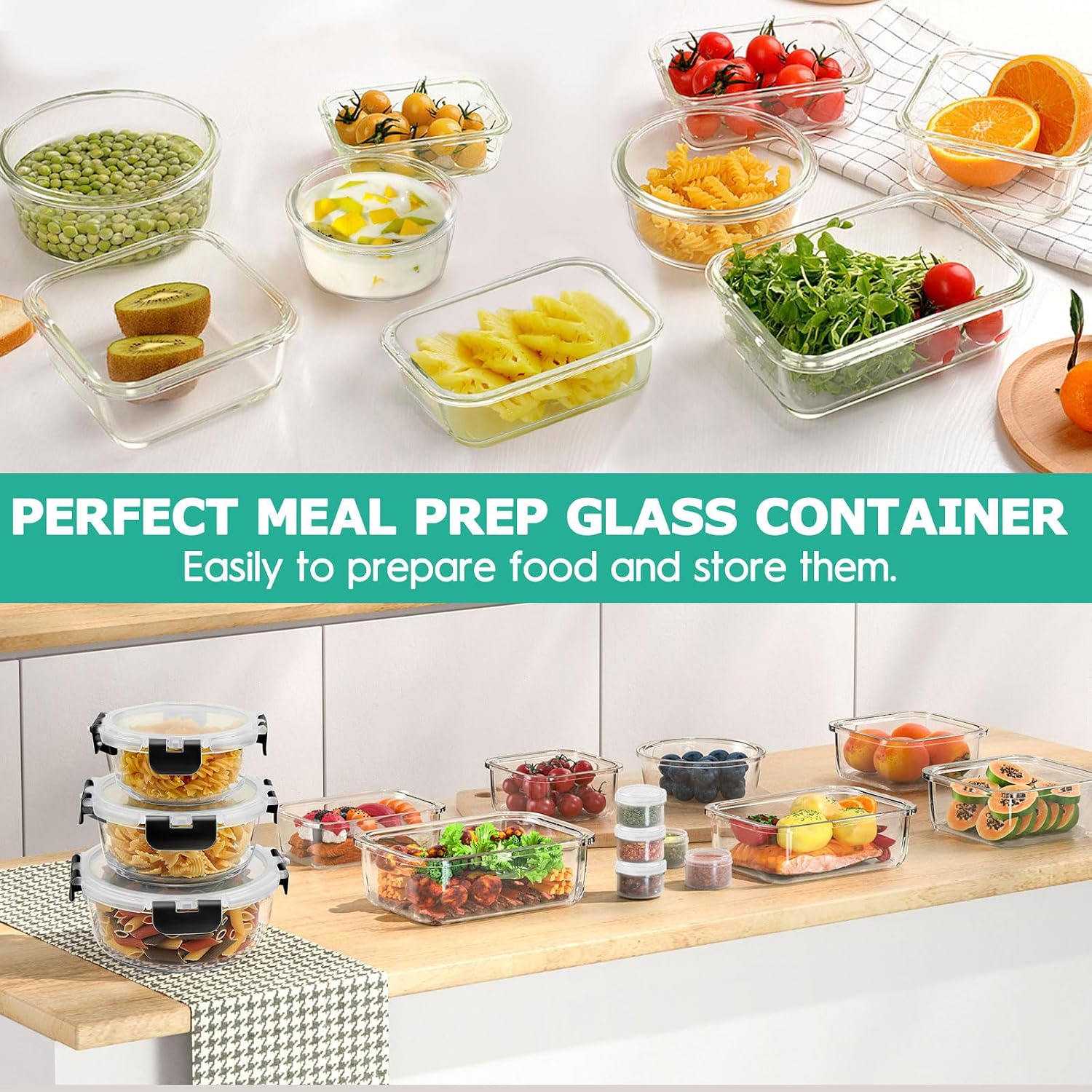 Thumbnail 5 de AMALEKO 34pcs Glass Food Storage Set 🍱