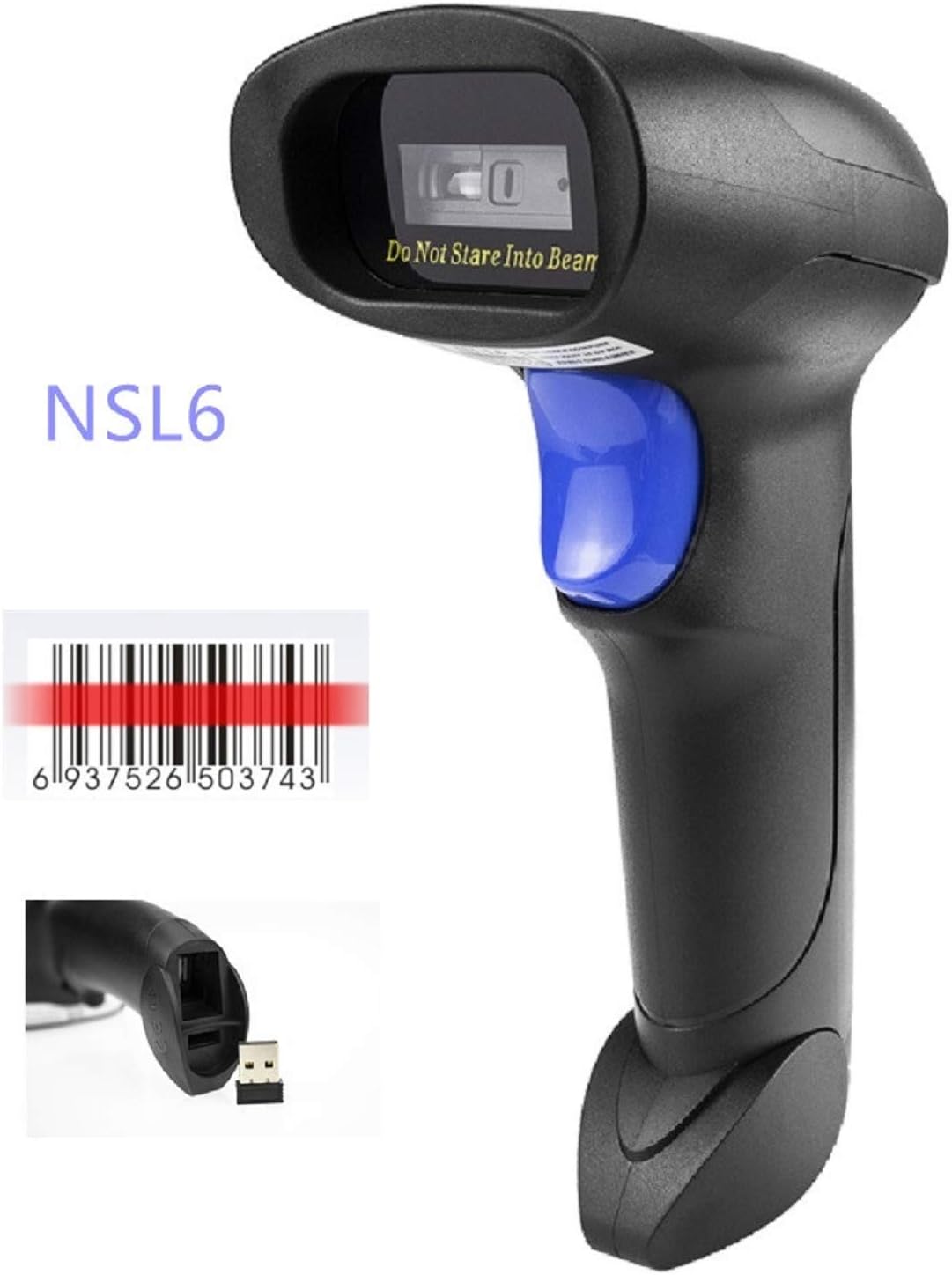 Detalle de NetumScan NSL6 Wireless CCD Barcode Scanner (2.4G USB) – Versatile 1D Reader for PC, Mac and more