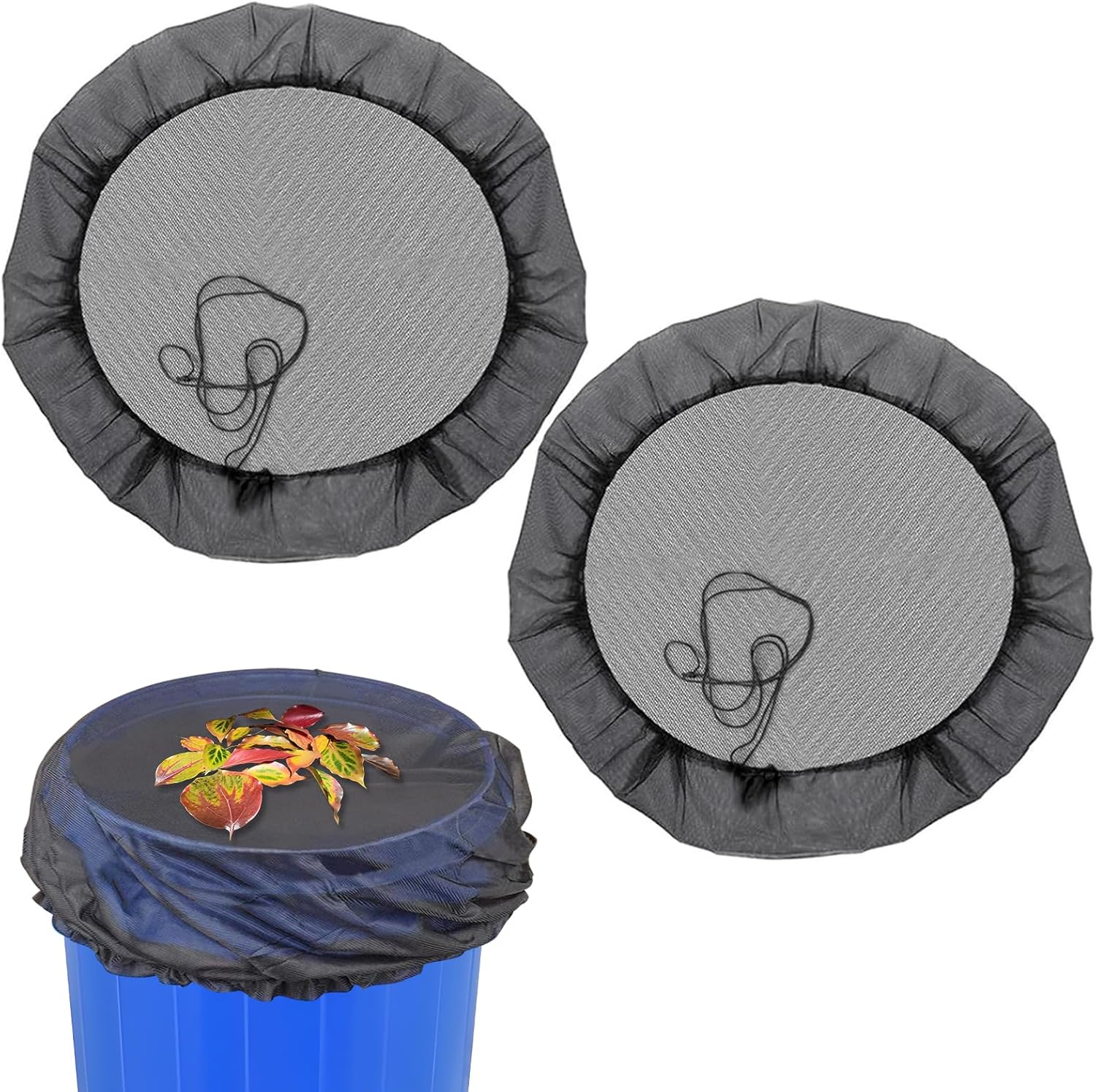 Regentonnen Netzabdeckung 95 cm – verstellbar, rund/ quadratisch, 2er Set