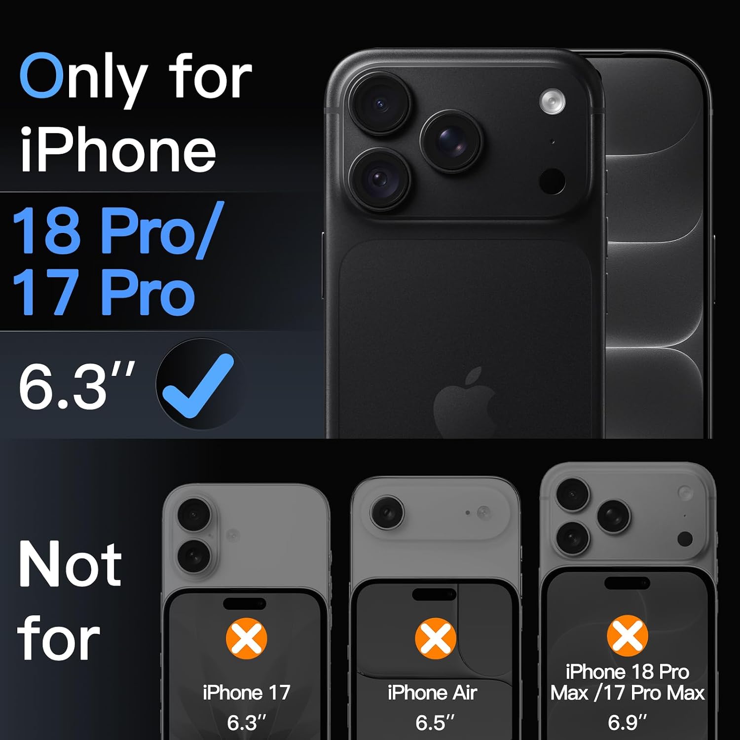 Detalle 2 de JETech Pellicola Protettiva iPhone 17 Pro 6,3" 3 pezzi