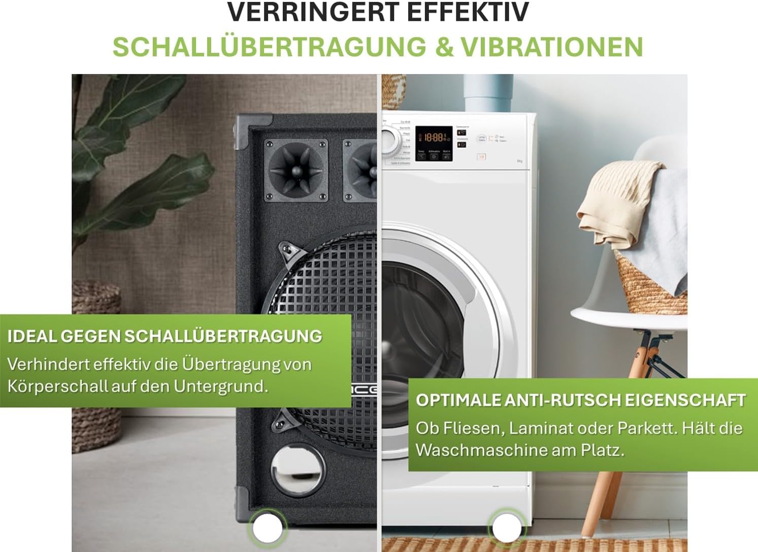 Thumbnail 6 de CLARE Premium Schwingungsdämpfer – rutschfeste Unterlage für Waschmaschine & Trockner (90 x 90 mm)
