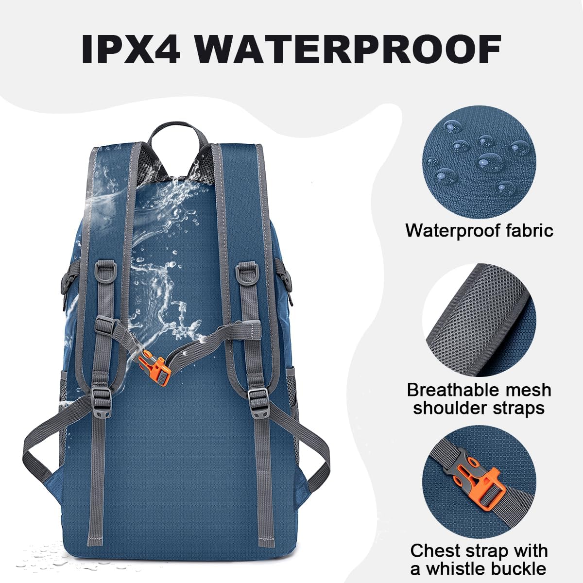 Detalle 2 de MIYCOO Ultra Lightweight Packable Backpack (Waterproof, 35L) for Travel, Camping, and Hiking
