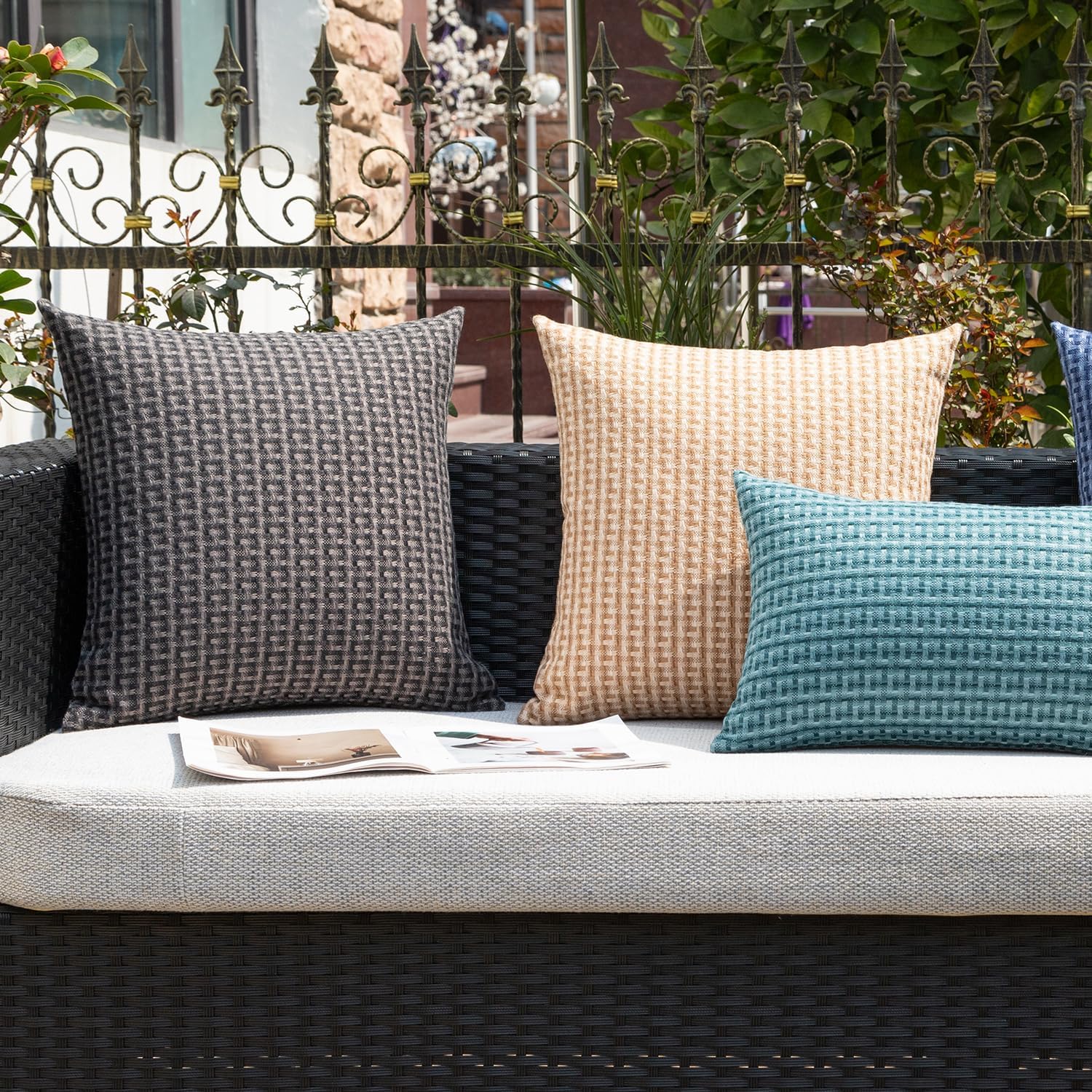 Thumbnail 6 de Kevin Textile Waterproof Cushion Covers 50x50 cm – Set of 2 for Outdoor Use