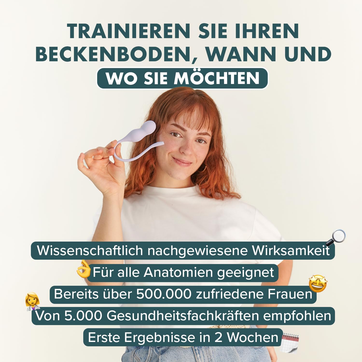 Detalle de Perifit Care+ Beckenbodentrainer für Frauen mit App – elektrisches Kegel-Übungsgerät mit Biofeedback