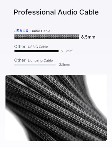 Detalle de JSAUX 10 ft Guitar Cable: Right-Angle to Straight Pro Instrument Cable