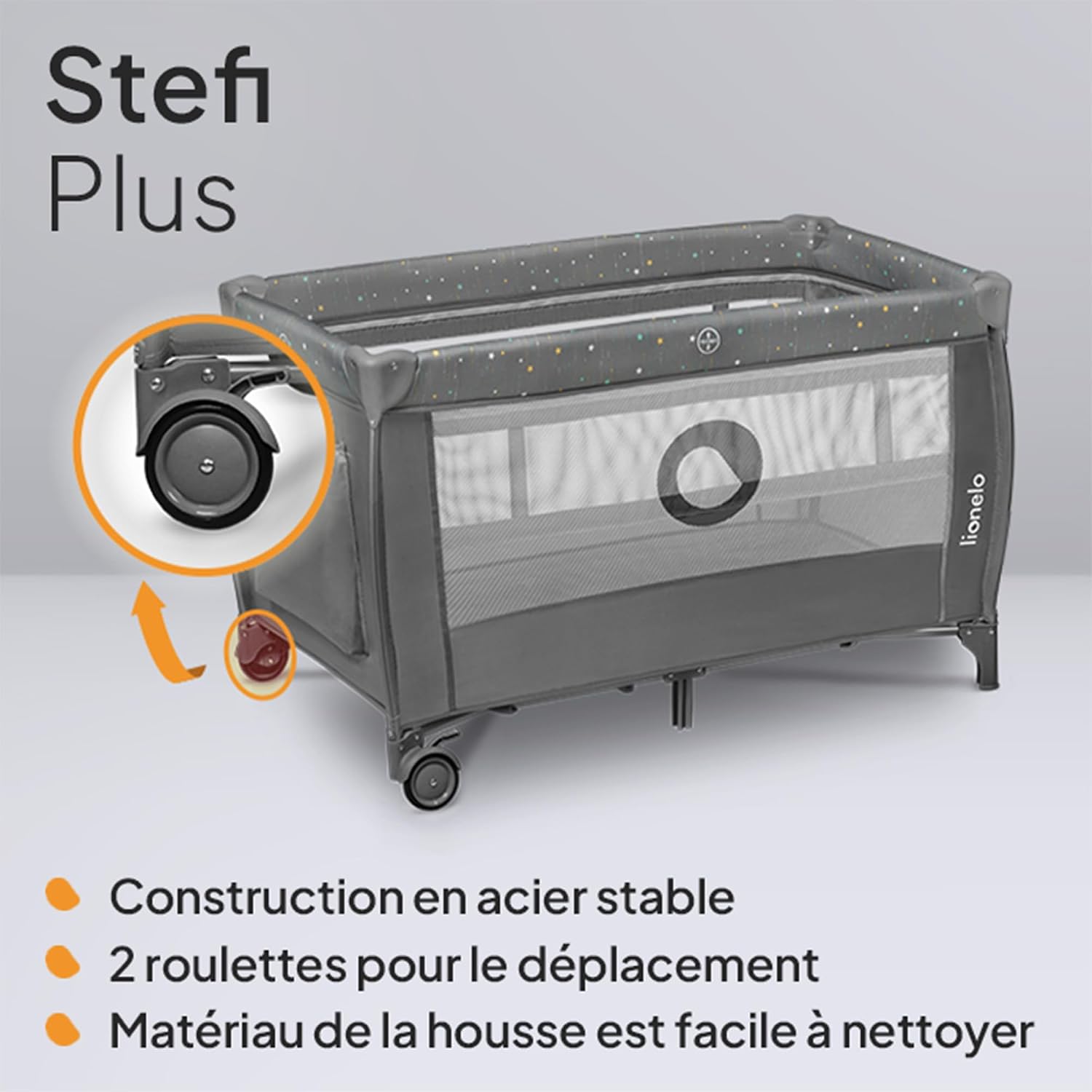 Thumbnail 3 de LIONELO Stefi – Lit bébé 120 x 60 cm jusqu'à 15 kg avec entrée latérale et LockGuard
