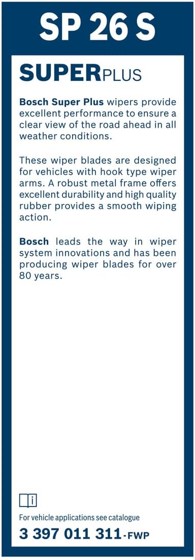 Detalle de Bosch SP26S Super Plus Balai d'essuie-glace simple – 650 mm