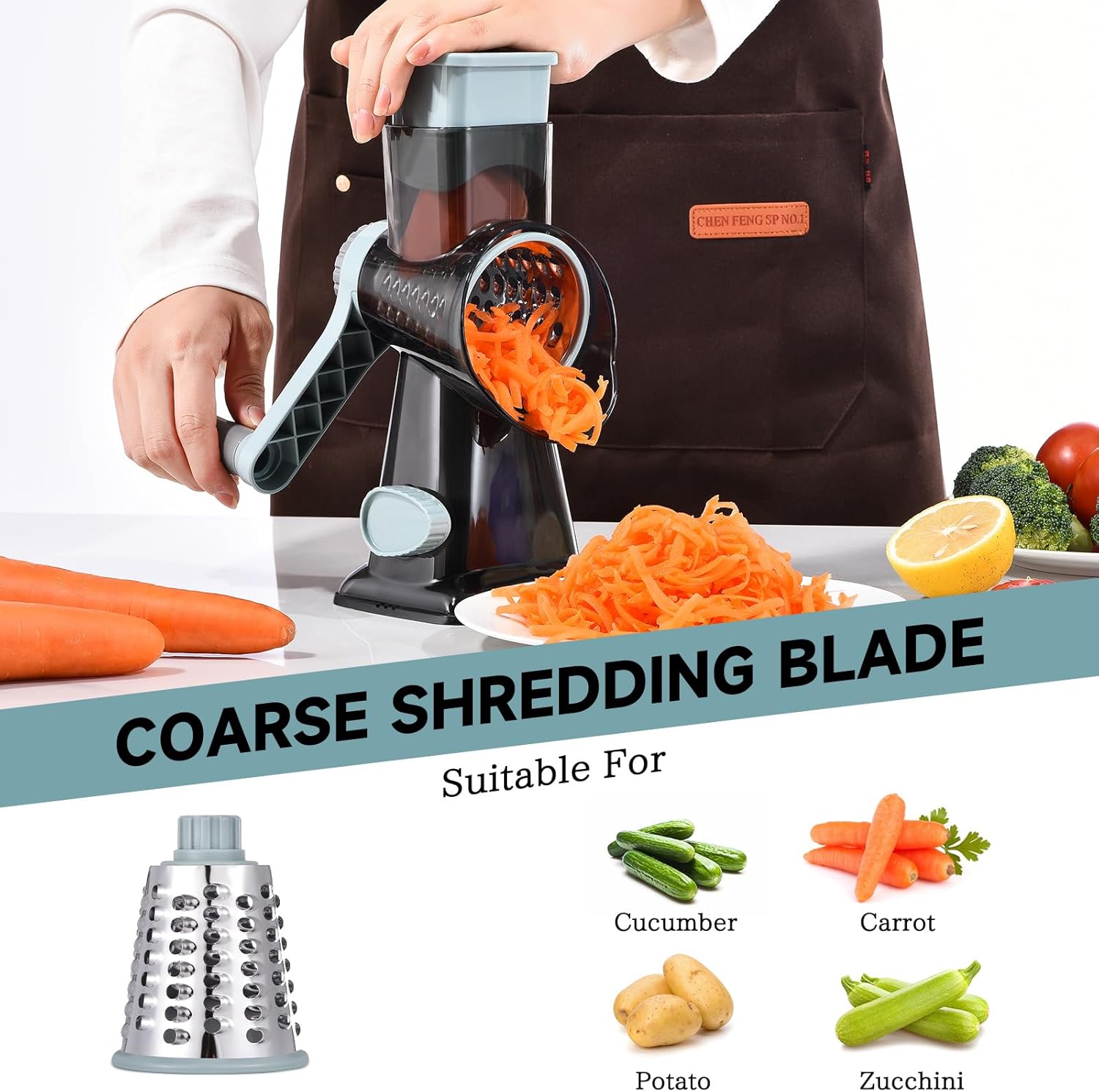 Thumbnail 2 de Ziweaye Rotary Cheese Grater with Handle