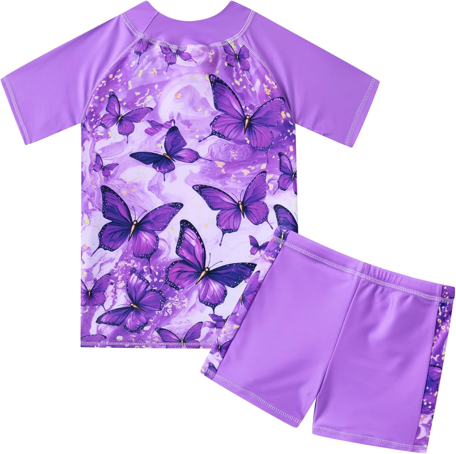 Thumbnail 1 de Fanient Girls Two-Piece Short Sleeve Swimsuit (UPF 50+), Age 4–10