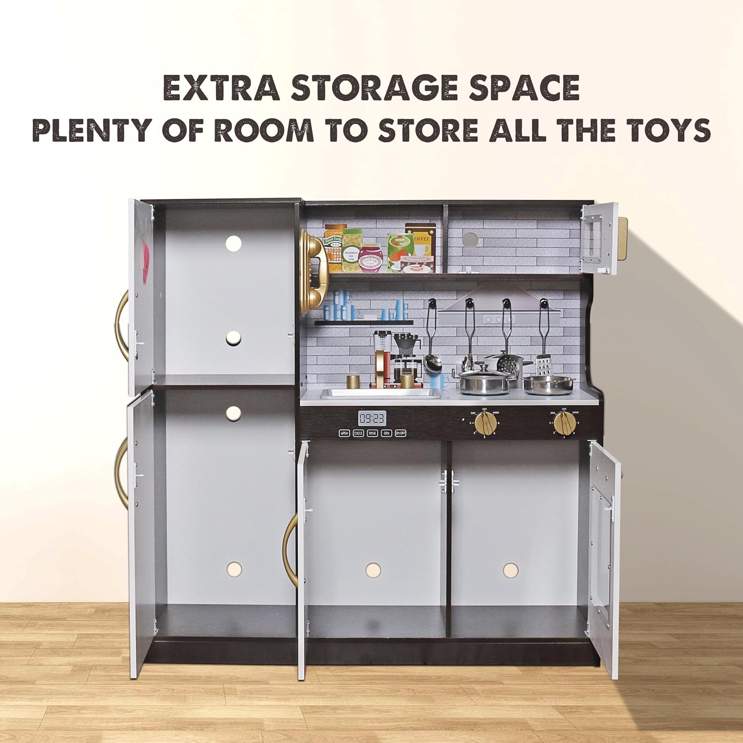 Detalle 2 de touch us Wooden Play Kitchen Set with Light