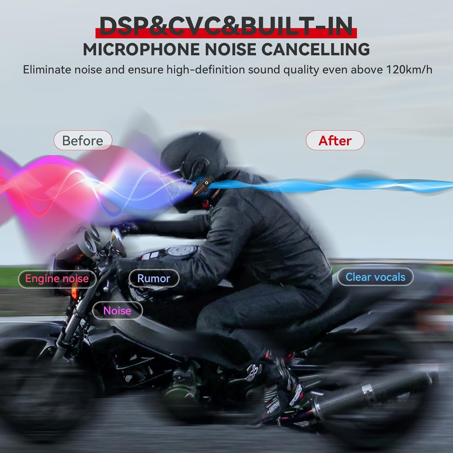 Thumbnail 4 de XGP Motorrad Intercom Bluetooth – Doppeltes 5.4 Dual-Core Kommunikationssystem für 2 Fahrer