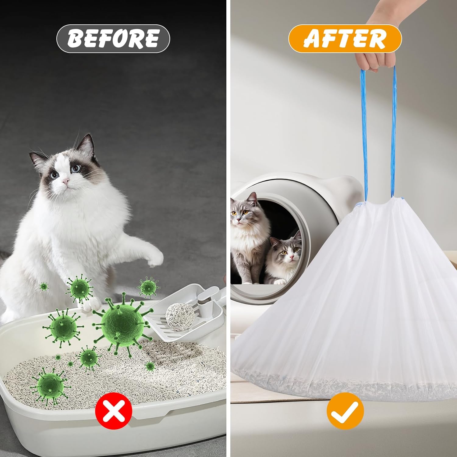Detalle de Cat Litter Bags, 25.2 x 15.7-Inch