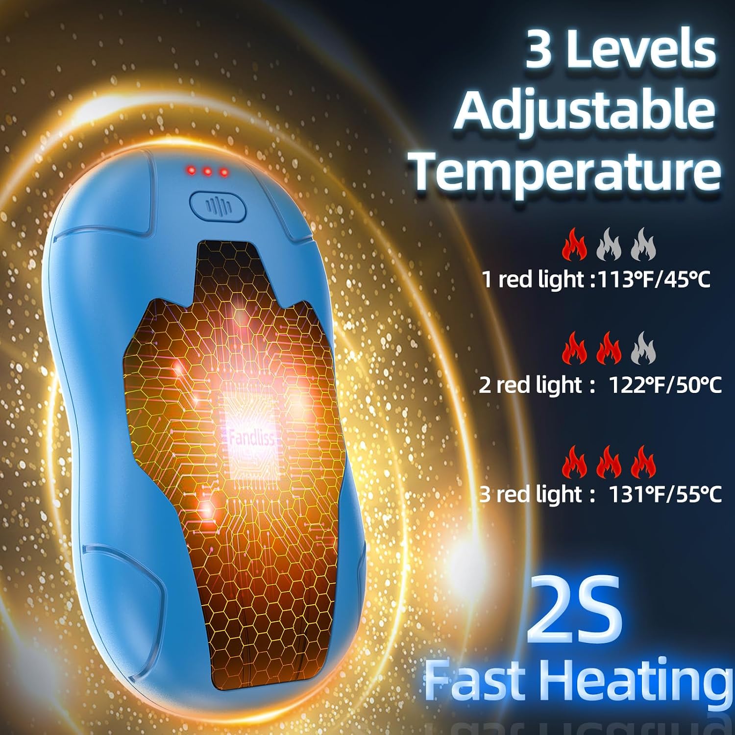 Detalle de FANDLISS 10000mAh Rechargeable Hand Warmer