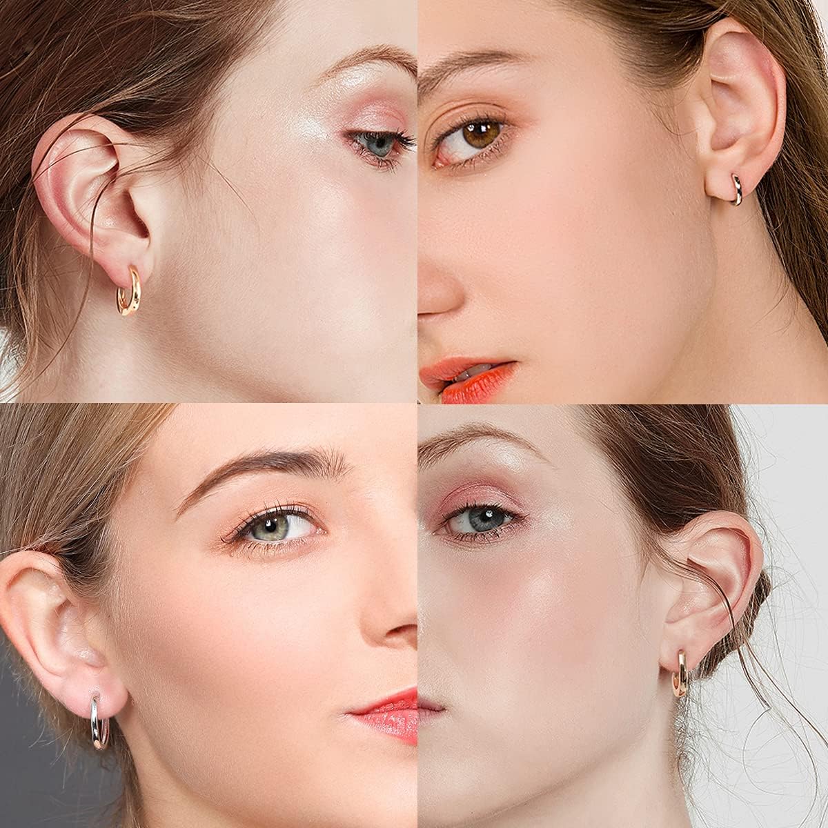 Thumbnail 5 de Deyanse 925 Sterling Silber Creolen-Set (3 Paar) – Unisex Klapp-Creolen in 9/11/13 mm