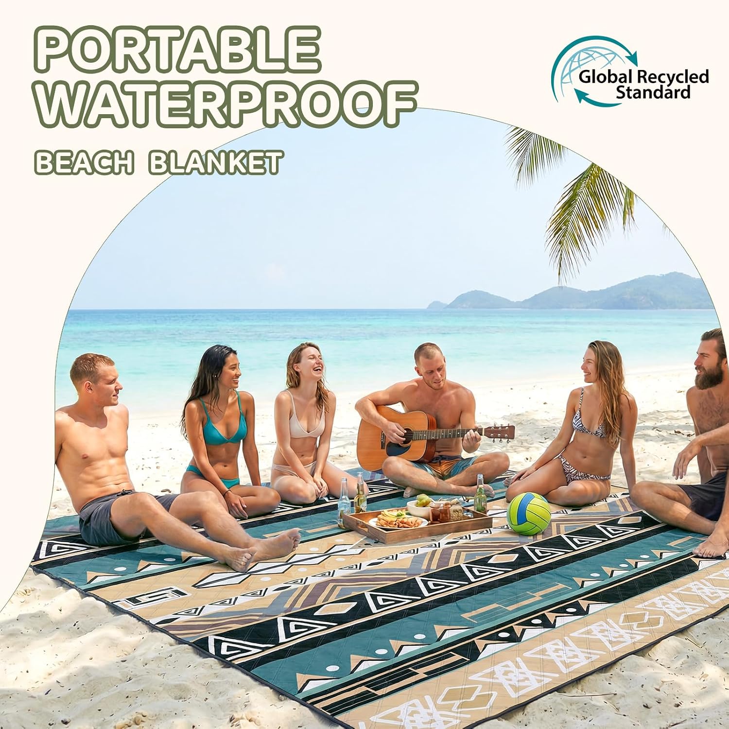 Detalle de Genovega Waterproof Picnic Blanket: Extra Large Outdoor Mat for Family Adventures