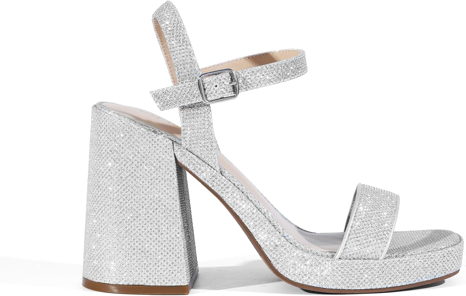 Detalle de DREAM PAIRS Women's Platform Sandals, 4.3-Inch Block Heel, Adjustable Strap