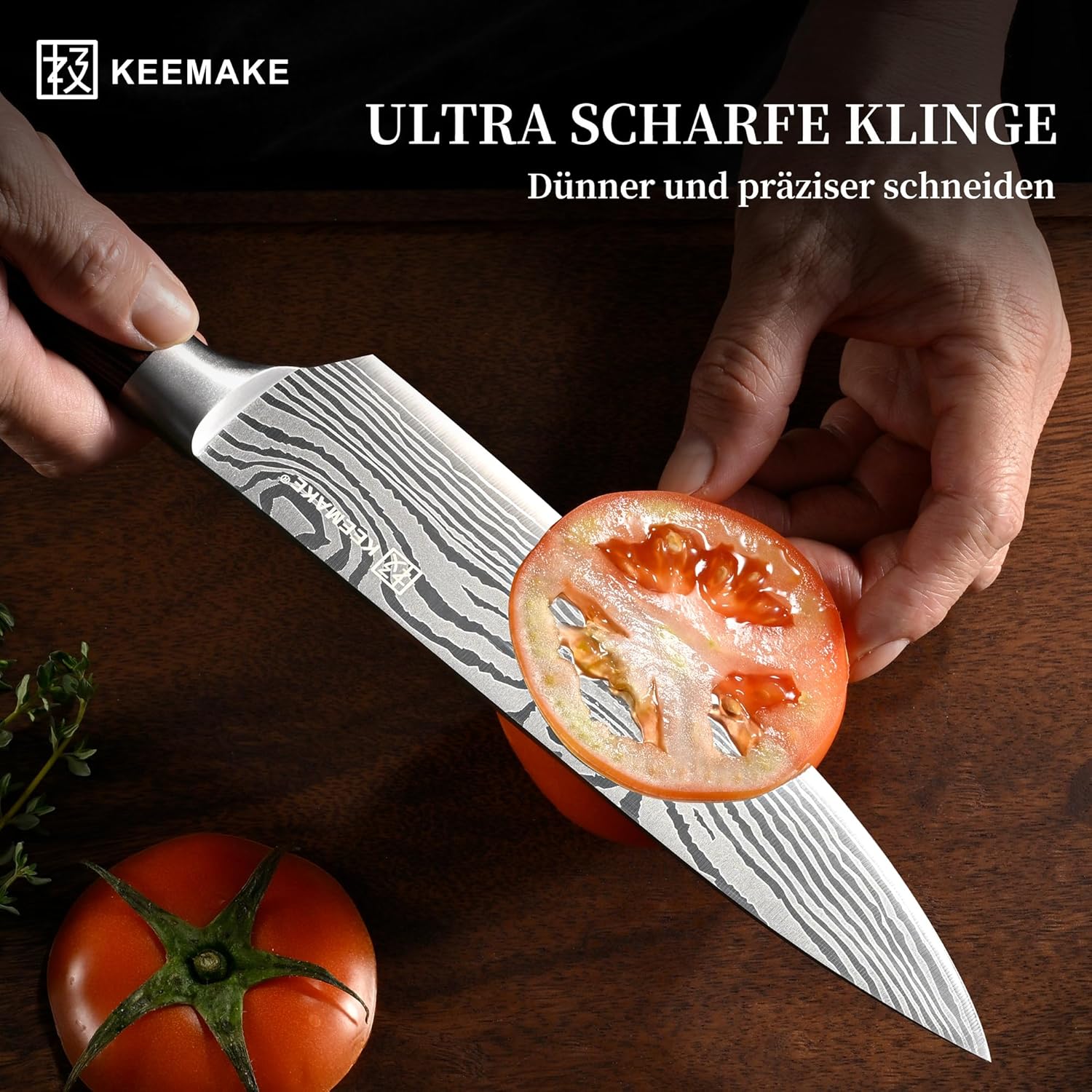 Thumbnail 3 de KEEMAKE Messerset 5-teilig: Küchenmesser aus Edelstahl mit Gravur