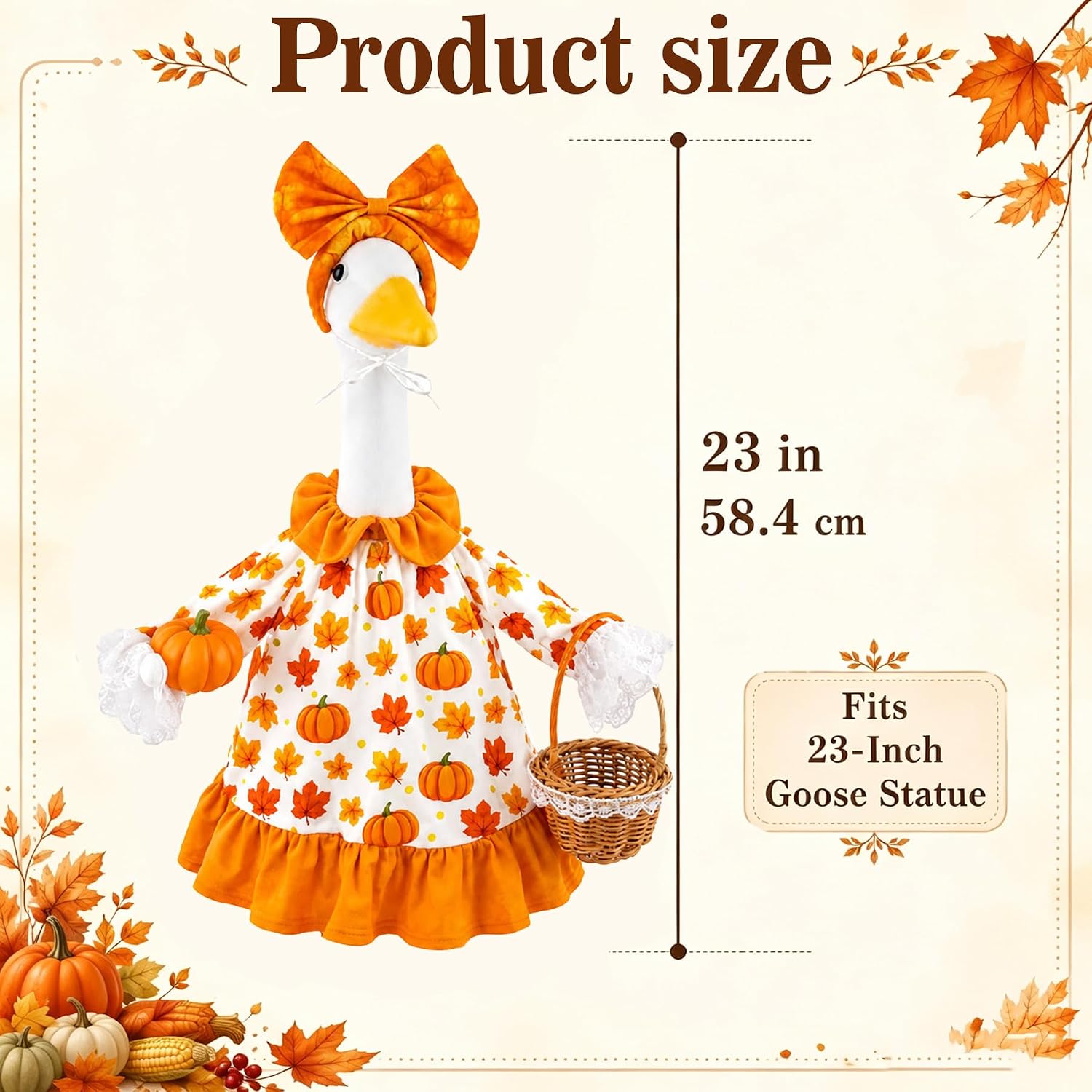 Thumbnail 6 de GDICVNQ MTE02 Autumn Maple Leaf Goose Outfit, Orange Dress and Headband