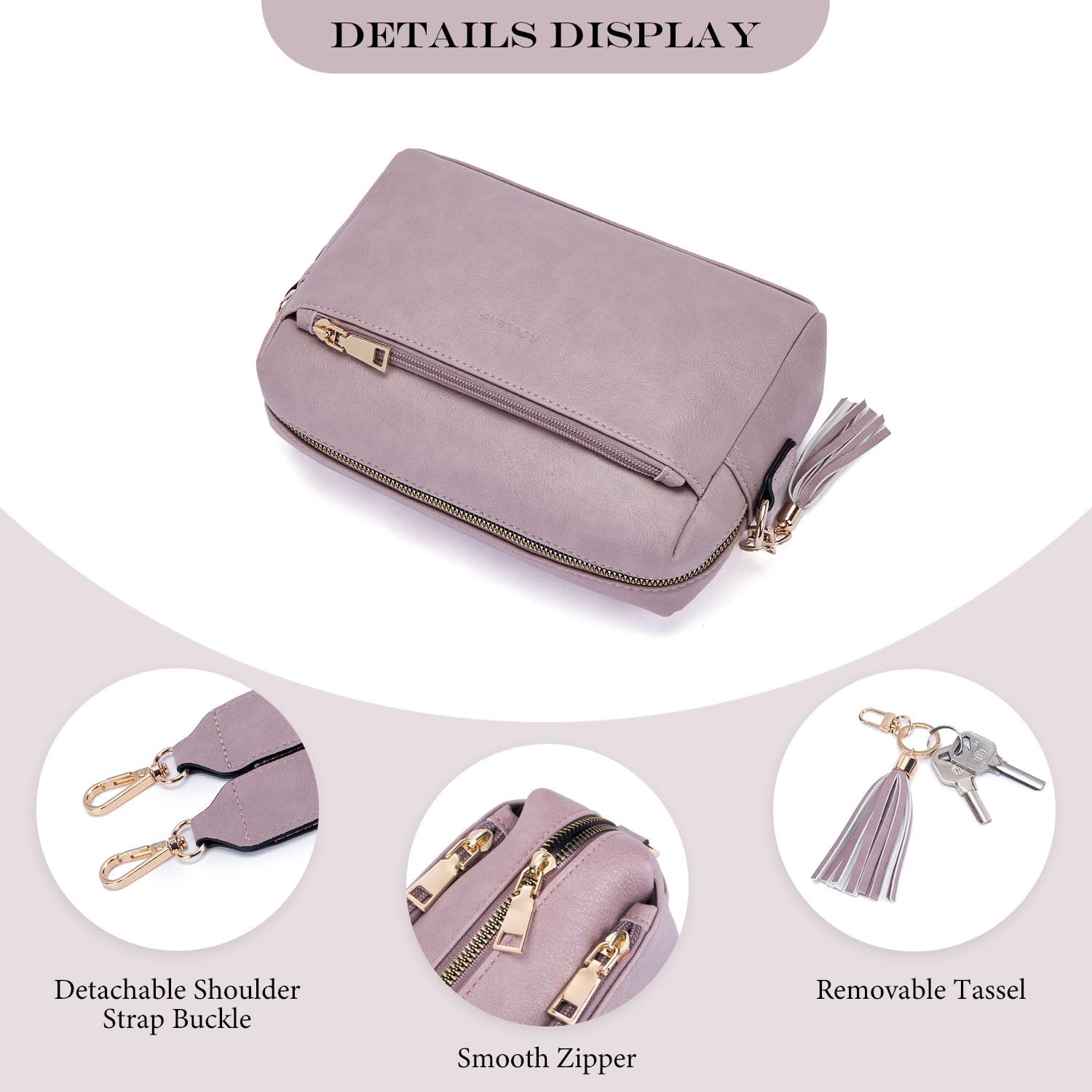 Thumbnail 4 de Roulens Piccola Borsa a Tracolla Donna: 3 Scomparti e PU Pelle — Versatile e Leggera