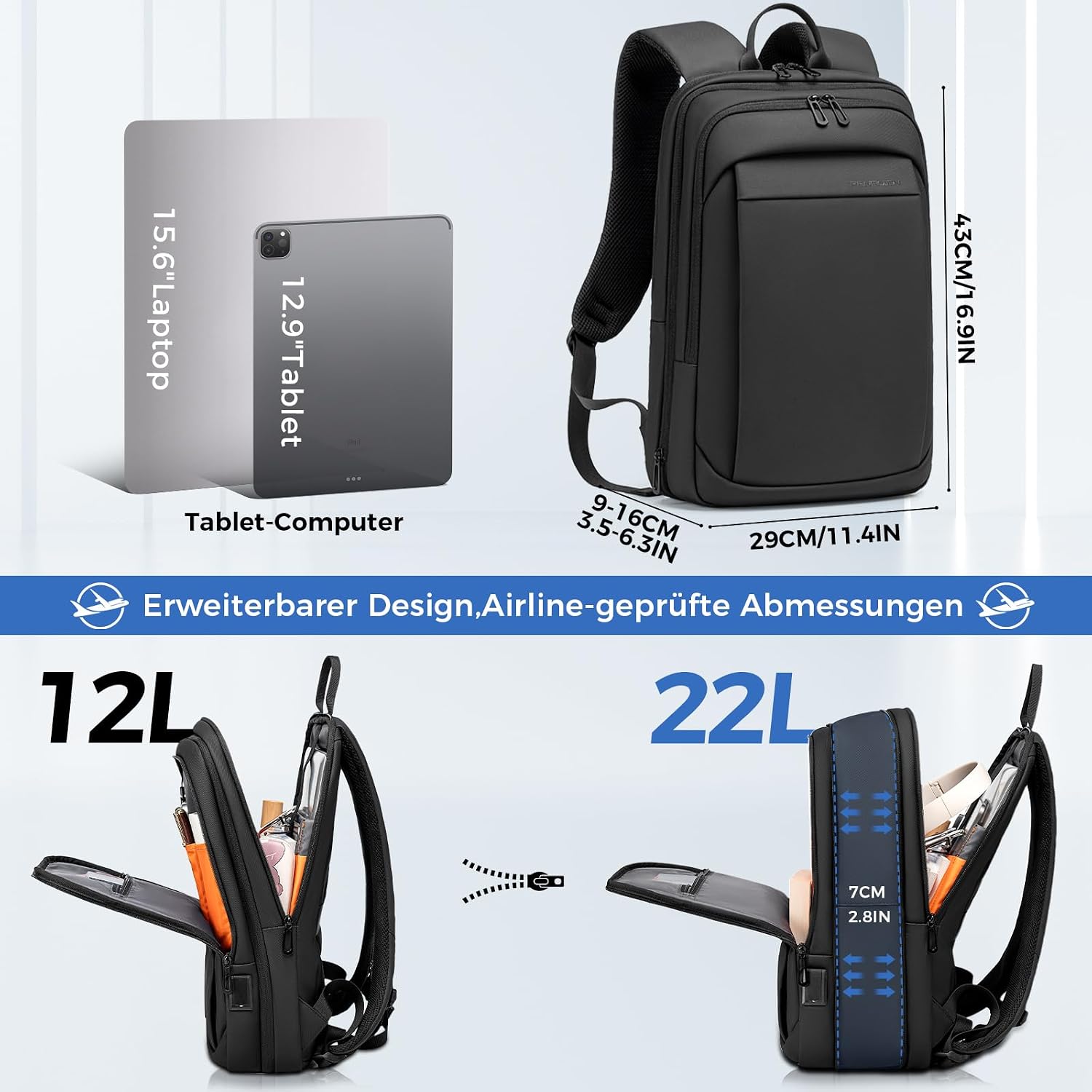 Thumbnail 2 de Fenree.geer Laptop Business Rucksack Herre – Leichter Slim 15,6" mit USB