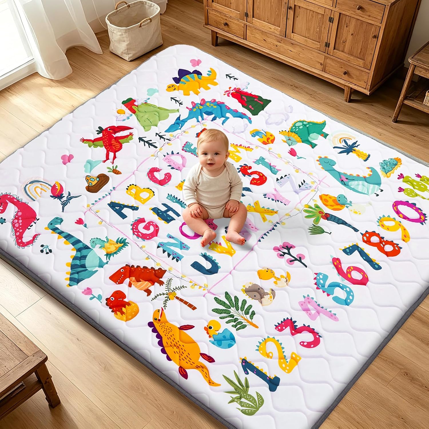 Detalle de TreeBud Baby Play Mat, 71 x 59-Inch Foldable Soft Foam Mat