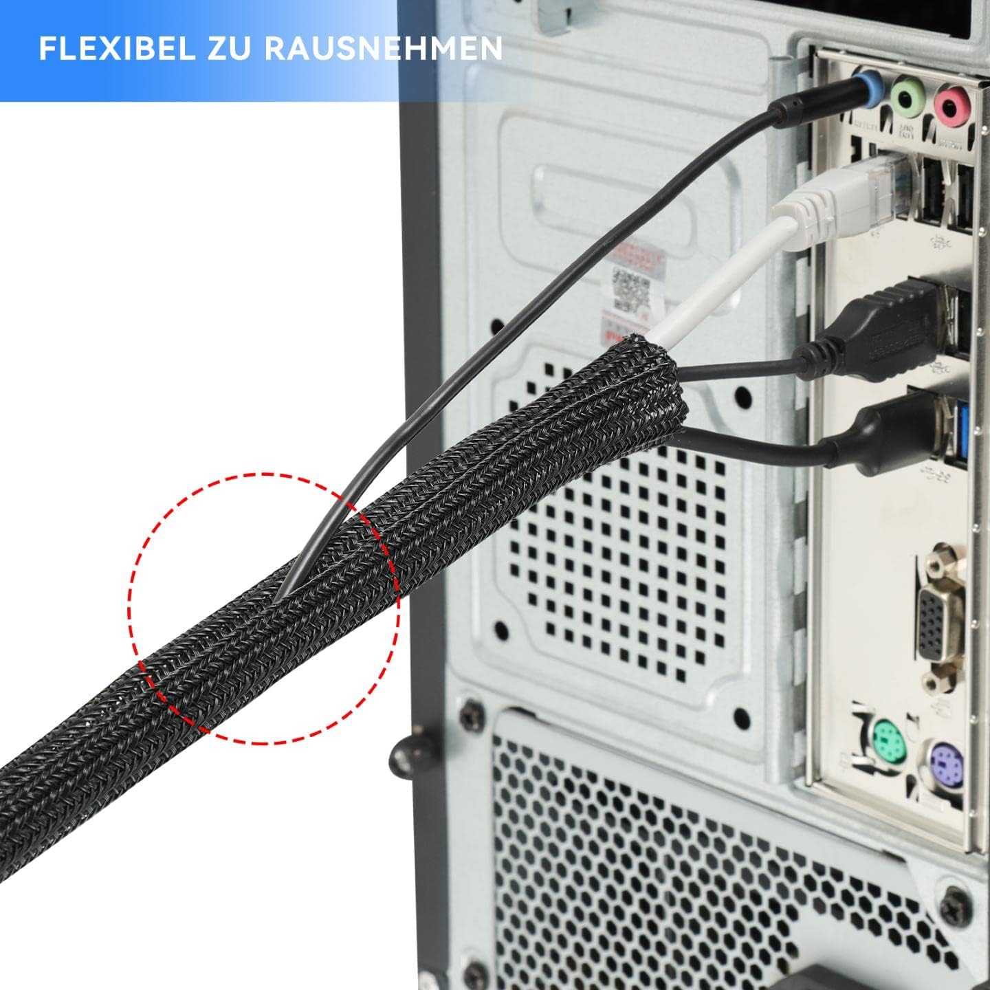 Detalle 2 de AGPTEK Kabelschlauch 2 m 25–39 mm