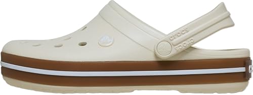 Detalle de Crocs Crocband Gum Clog, Summit White, Lightweight Croslite with Ventilation Ports