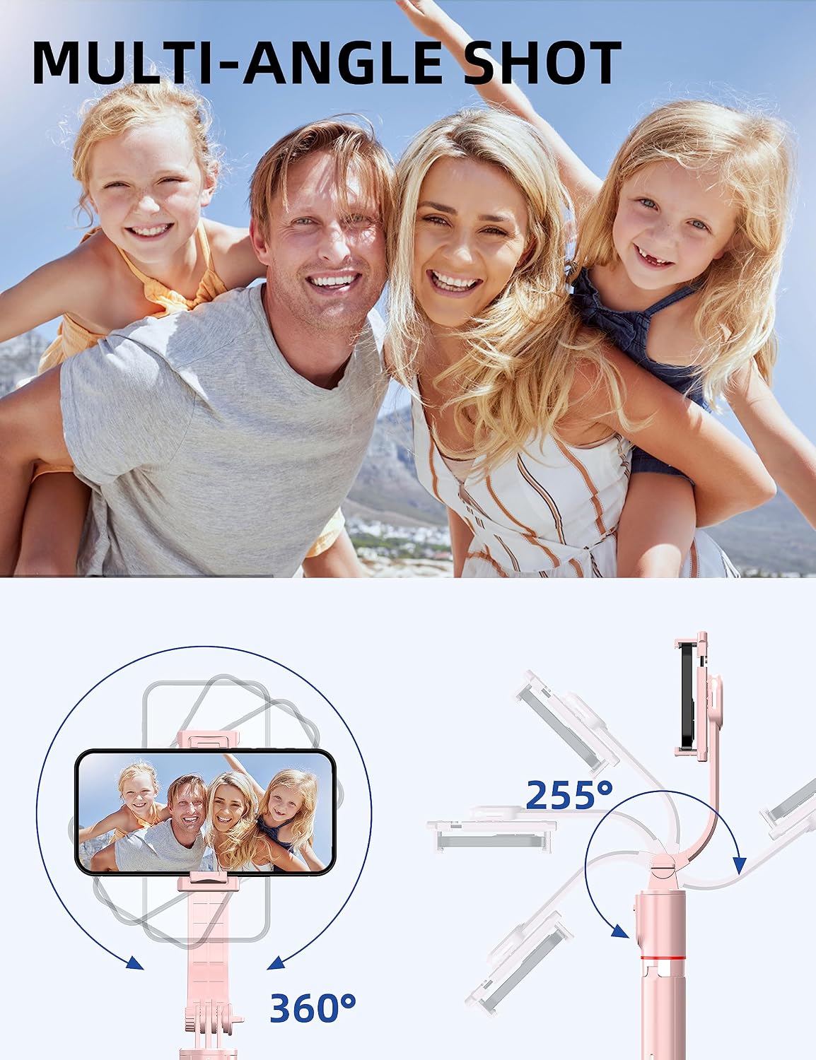 Thumbnail 4 de SelfieShow 41'' Phone for Tripod selfie stick tripod stand with wireless remote (Pink)