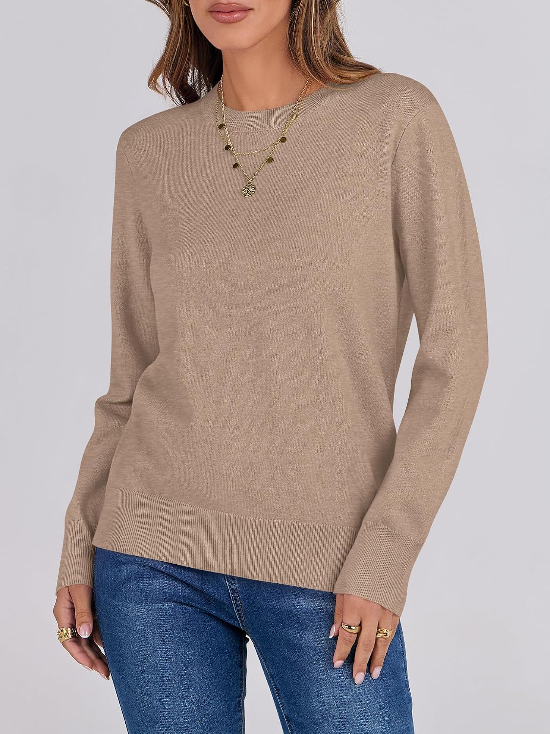 Detalle de ANRABESS Women's Long-Sleeve Lightweight Sweater