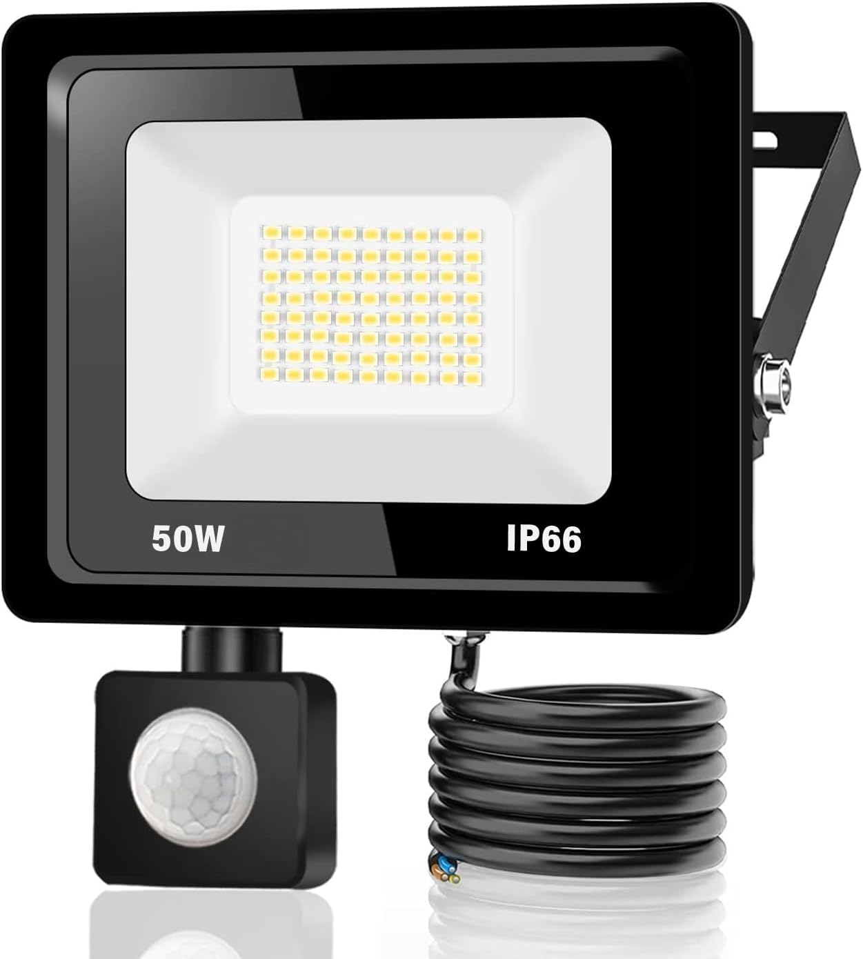 Jefedana 1 Faretto LED da Esterno con Sensore di Movimento 50W 5000LM – IP66, 180°