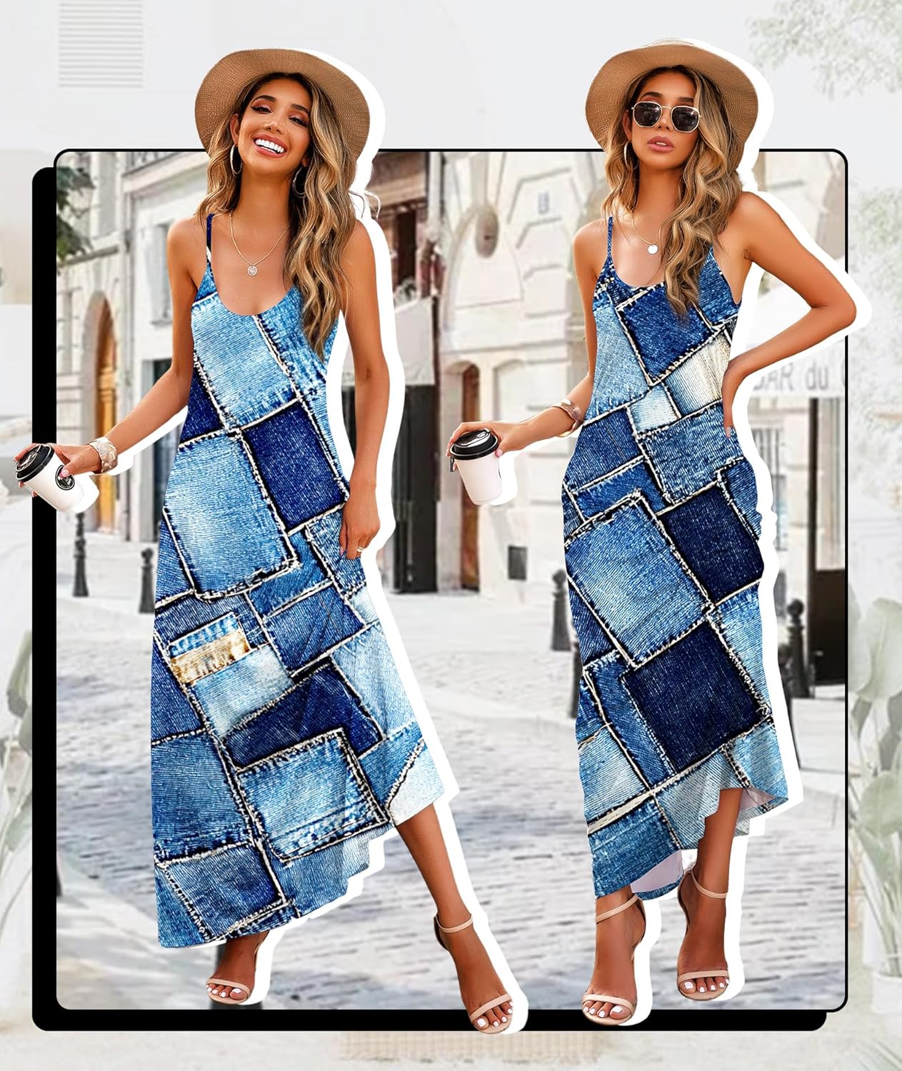 Detalle de Wolddress Women's Maxi Dress with Pockets (S-5X) — 2026 Casual, Loose Fit, Adjustable Straps