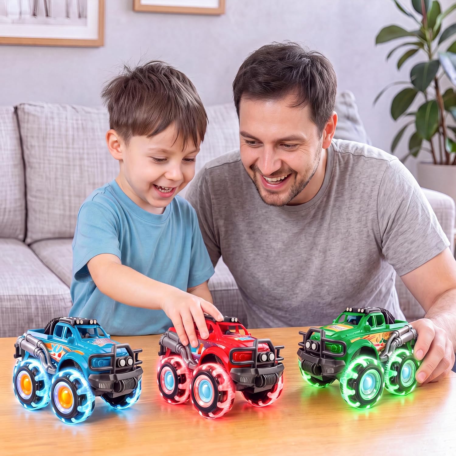 Thumbnail 5 de Vroomix 3Pack Monster Truck Toy with LED wheels