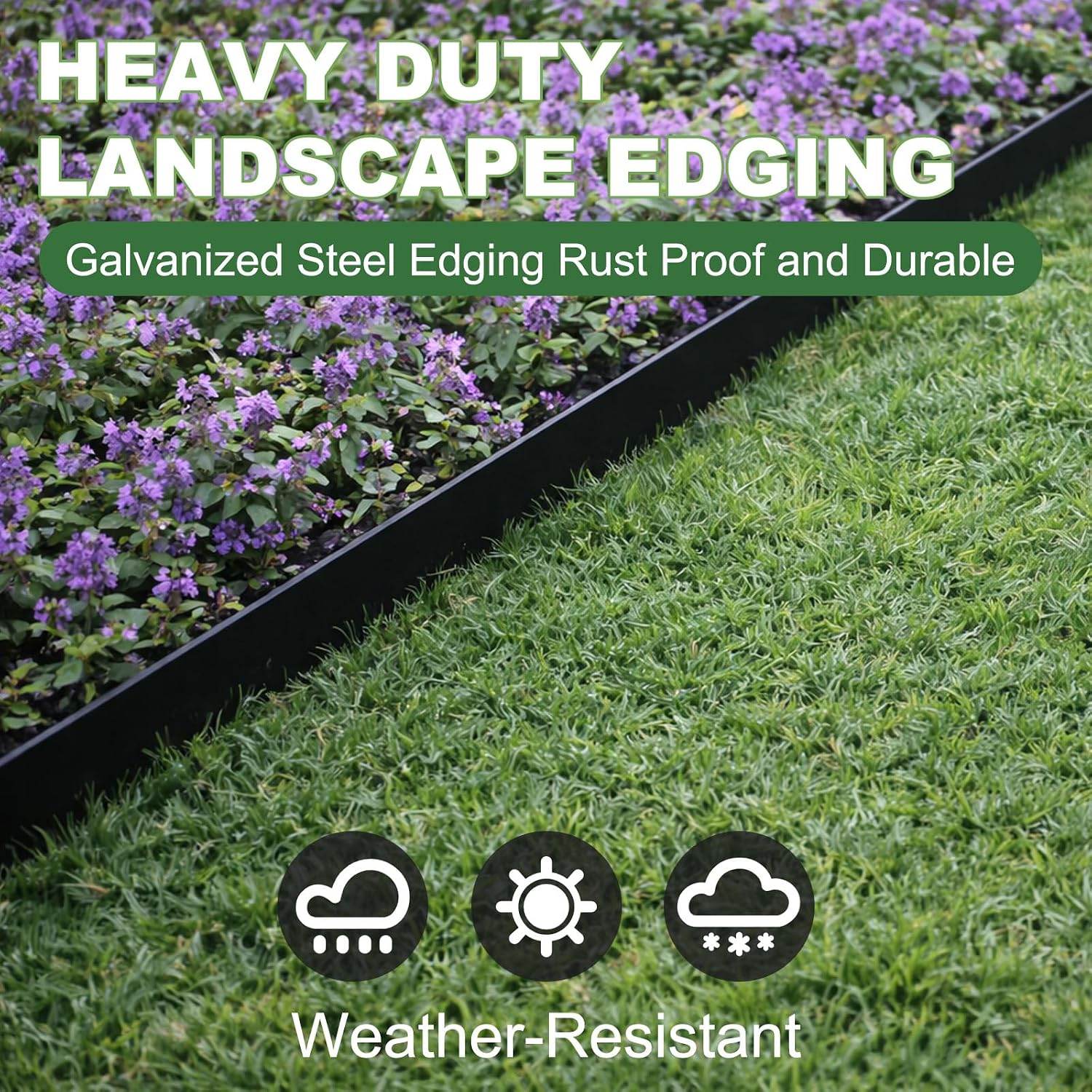 Thumbnail 6 de SJPULMO E Metal Landscape Edging, 15 Black Powder-Coated Steel Panels