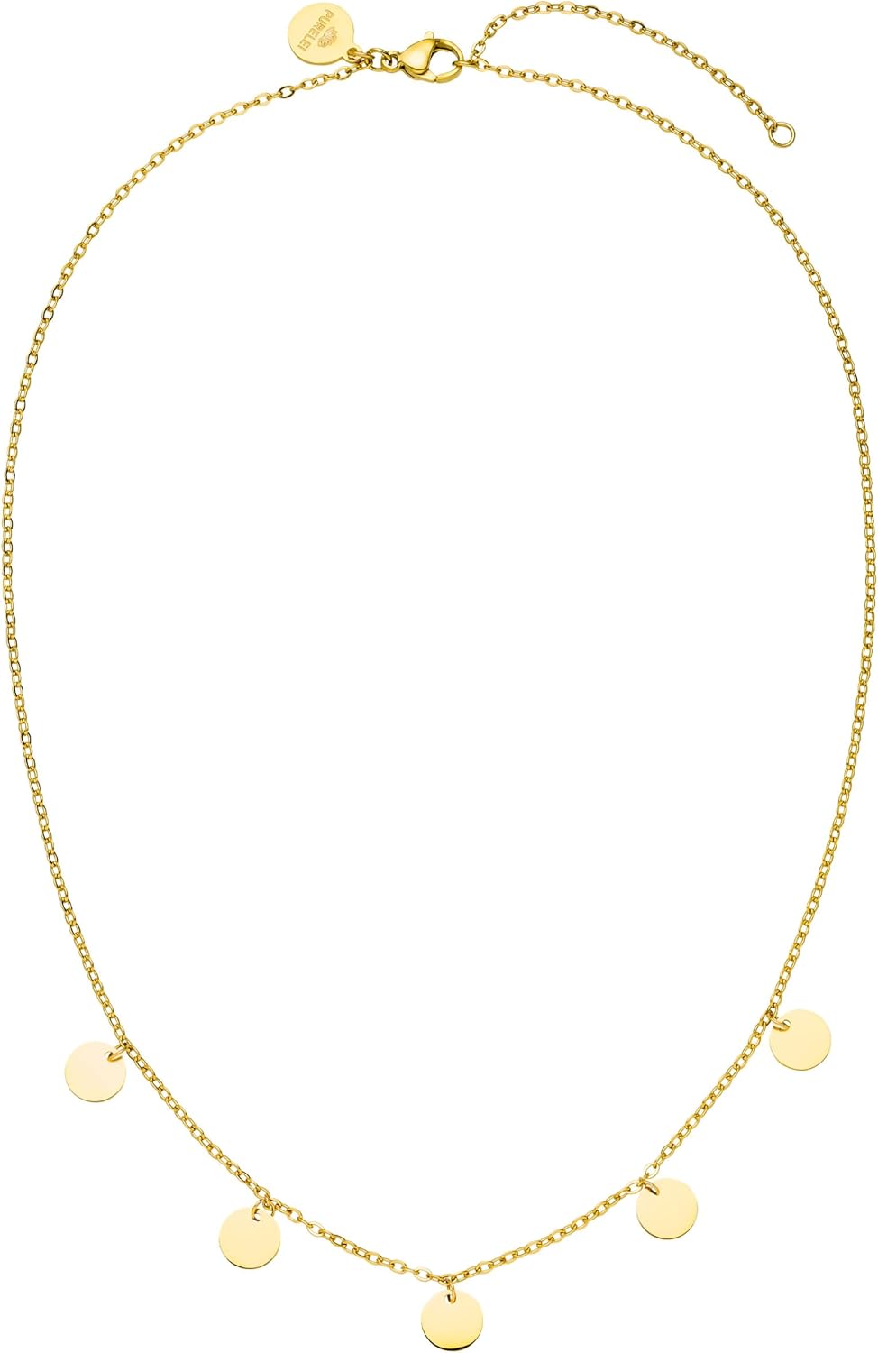 Detalle de Purelei Kalea Kette Damen (Gold) – Halskette aus Edelstahl, verstellbar 40–45 cm, wasserfest