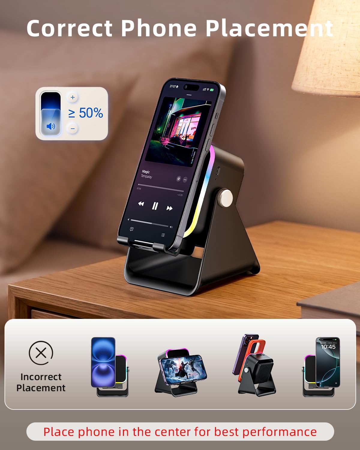 Thumbnail 6 de Oresoc ZJ027 5-in-1 Induction Bluetooth Speaker with Adjustable Stand