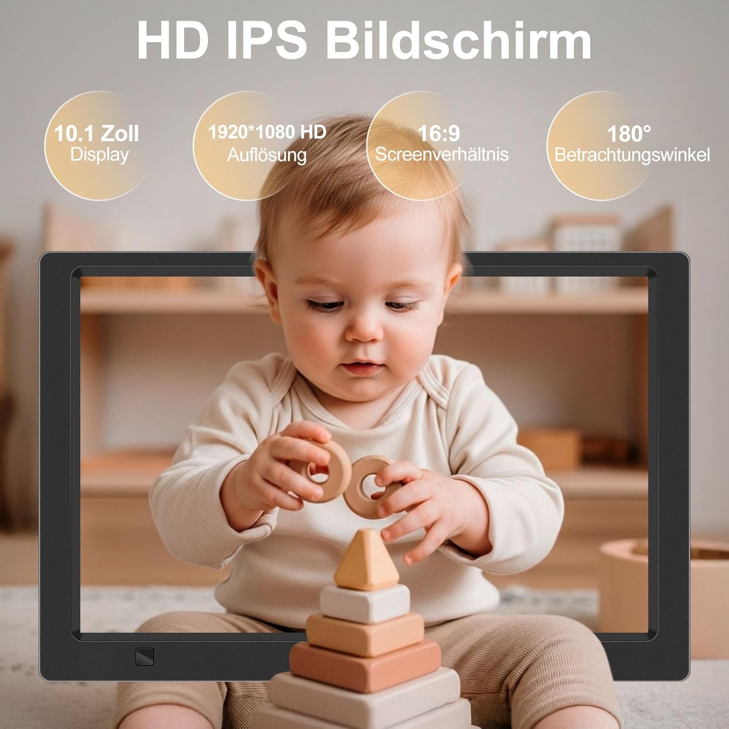 Detalle de Digitaler Bilderrahmen 10,1" IPS mit 32 GB Stick 🖼