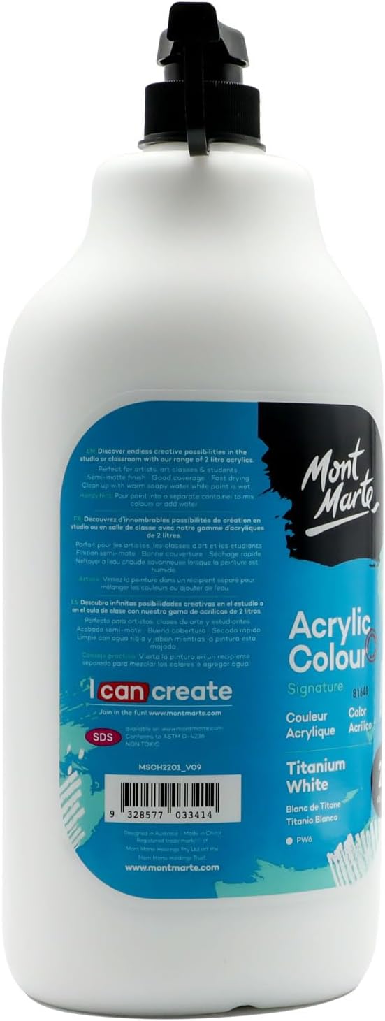 Thumbnail 5 de MONT MARTE Discovery School Acrylic, Titanium White (1/2 Gallon) – Fast Drying, Excellent Coverage