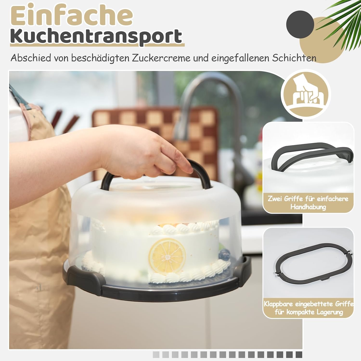 Detalle 2 de Ohuhu Kuchen Transportbox 25,4 cm