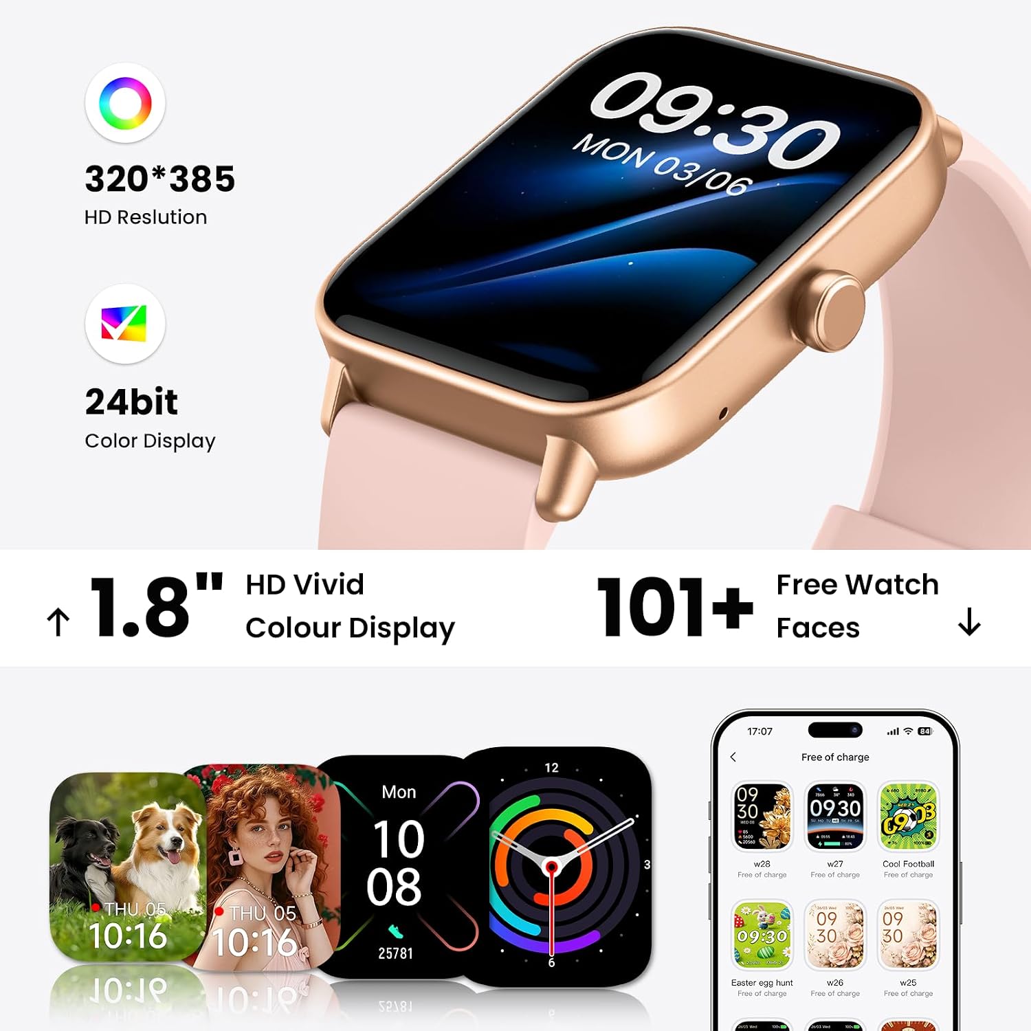 Detalle de Gydom Smart Watch for Men and Women, 1.8" HD Touch Screen with Alexa Built-in