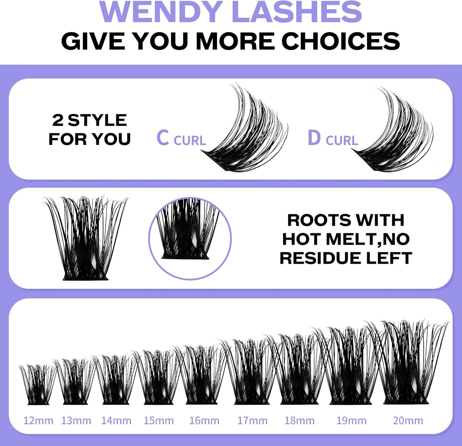 Thumbnail 2 de Kit Pestañas Postizas Individuates D Curl Cluster 8-16mm ✨