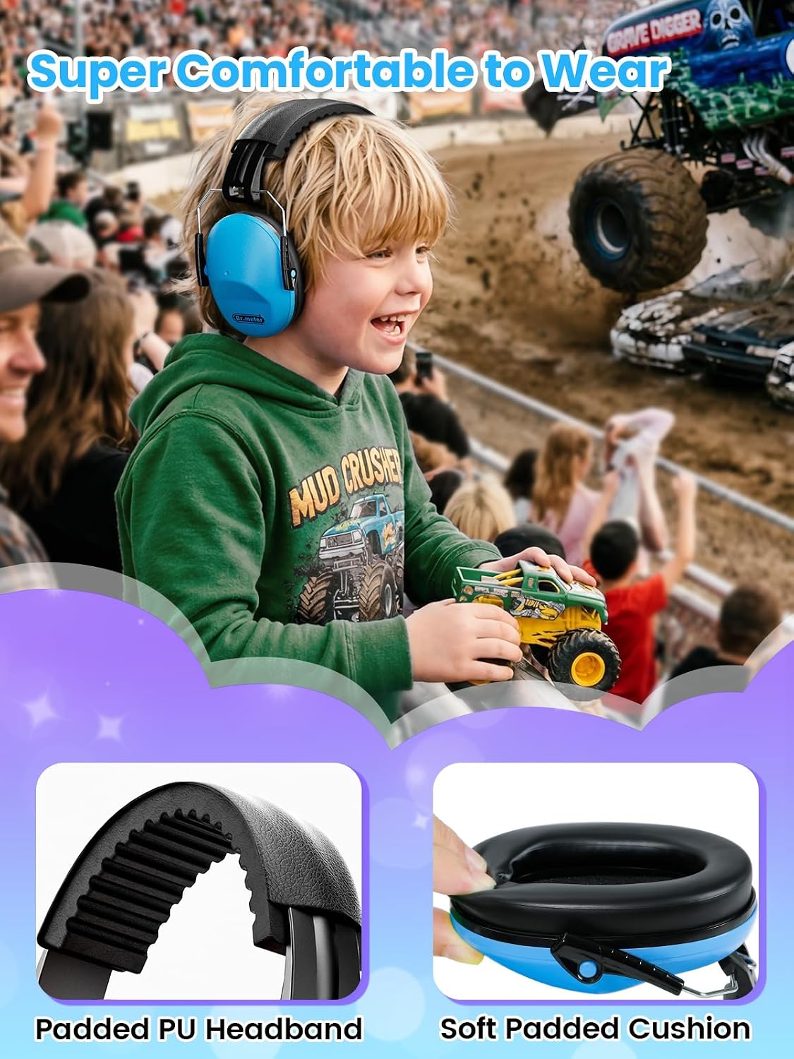 Thumbnail 2 de Dr.meter Children’s Ear Defenders SNR 30dB – Adjustable earmuffs for sleeping, studying & noise reduction