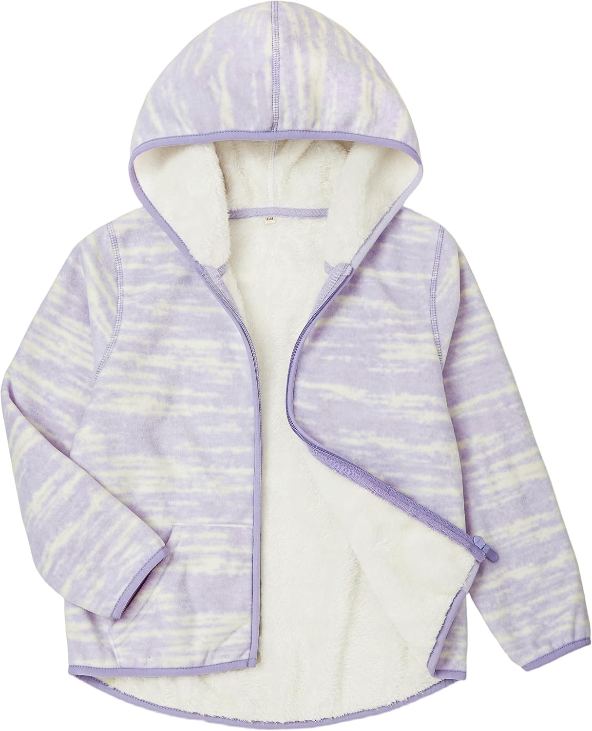 Detalle de EIGIOO Kids Polar Fleece Jacket, Hooded Full-Zip with Sherpa Lining